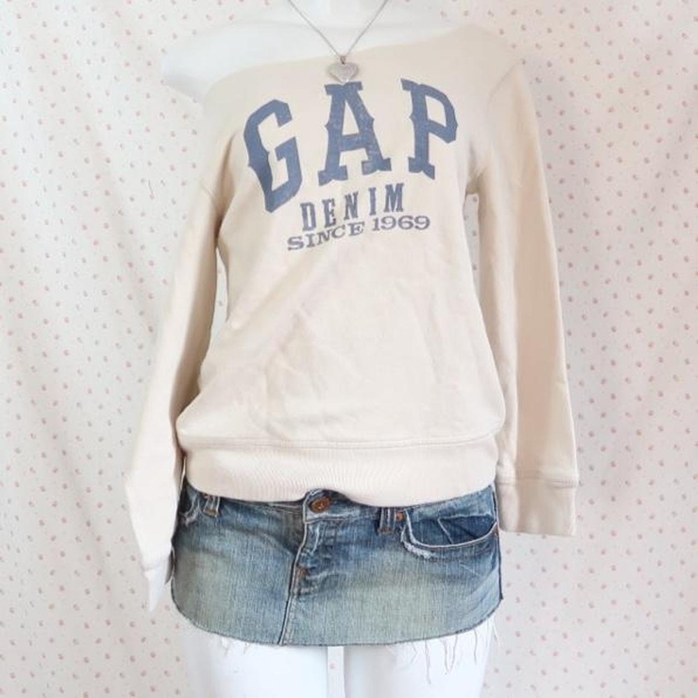 y2k vintage gap denim graphic sweatshirt